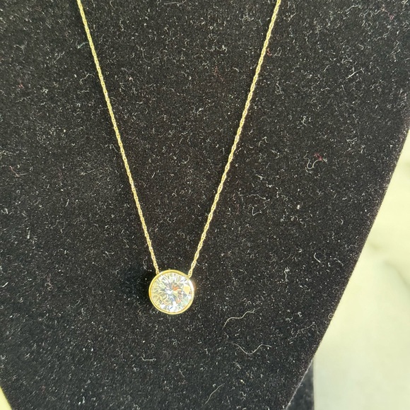 10 k gold and CZ 18 inch necklace - Picture 2 of 5